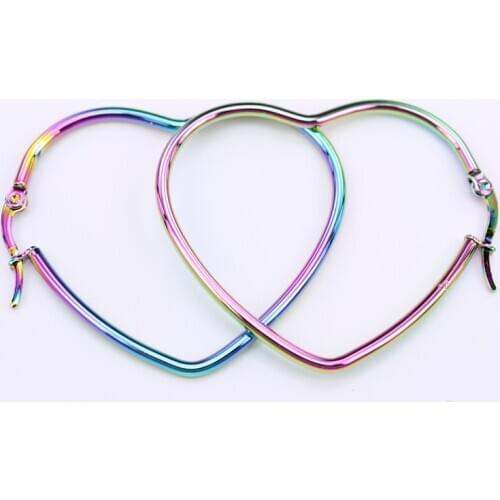 Width 2MM colors Hoop earrings Beautiful girl 45mm 55mm 75mm Exaggerated fashion jewelry wholesale LH936