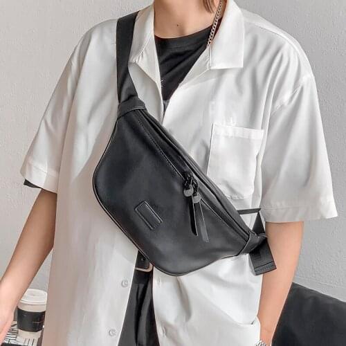 Tidog korea simple mens new fashion mens leather chest bag