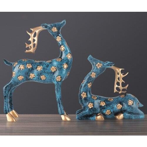 European style resin handicraft ornaments European and American style home decoration standing deer lying deer ornaments home