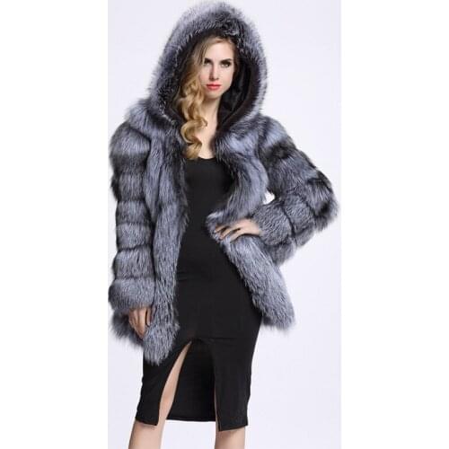 Streetwear Faux Fur Coat Winter Jacket Fashion Women Thick Warm Faux Fur Coats With Hooded Plus Size Outerwear Y495