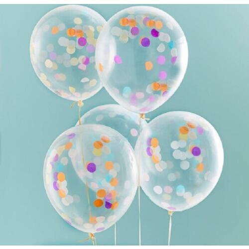 Balloons latex 12,18,36inch=30,45,91cm clear with confetti for Gift Craft Birthday Wedding Party baby shower favor Decor DIY Wh