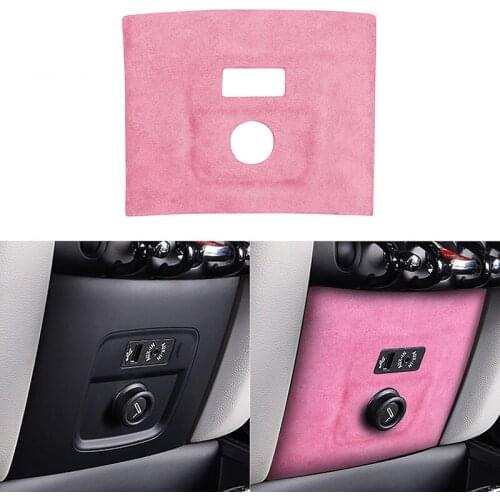 Suede for Mini Cooper F60 2018-2020 Accessories Car Interior Cigarette Lighter Panel Decoration Cover Sticker Auto Styling