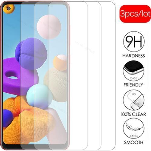 3pcs Protective Glass Screen Protector for Samsung Galaxy A21s A217F A12 6.5“ A02 A32 5G Sumsung Tempered Glass Full Cover Film