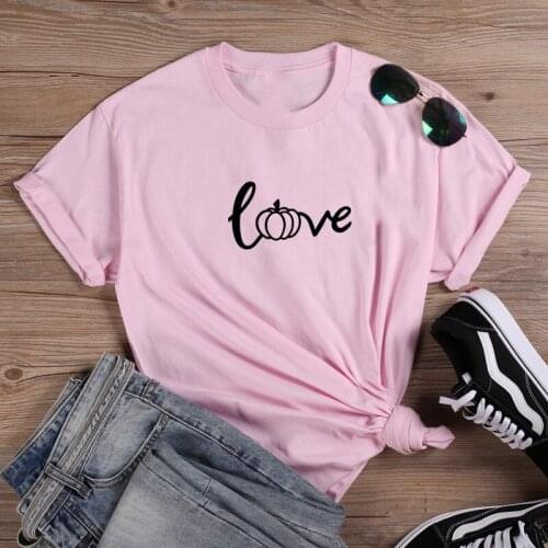 Love Shirt Printed Tee Shirt Femme O-neck Short Sleeve Cotton Tshirt Women Black White Summer Loose T Shirts for Women Tops