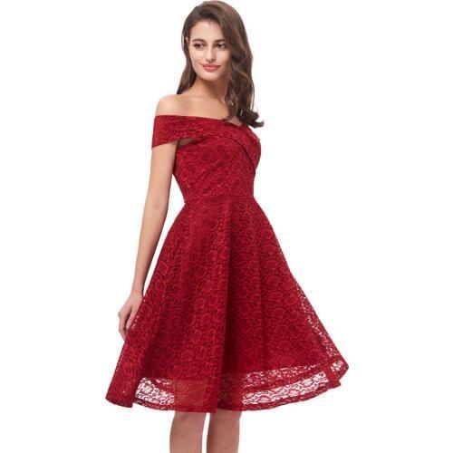 Robe de soiree evening Dresses lace 2019 voilet short prom dress chic boat neck evening gown formal dress vestido de noiva