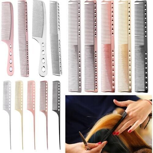 1/2pcs Metal Hair Comb Professional Salon Anti-static Hairdresser Hair Cutting Combs Brush Hair Styling Tools Metal Steel Comb