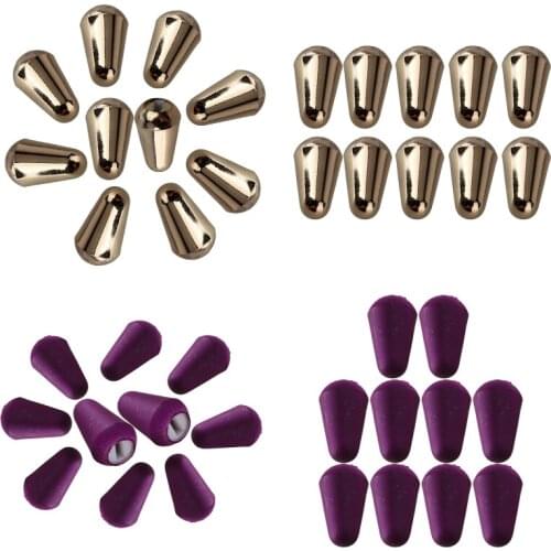 10 x Purple/gold Music Part Electric Guitar Plastic 5 Way Tip Switch Knob Cap