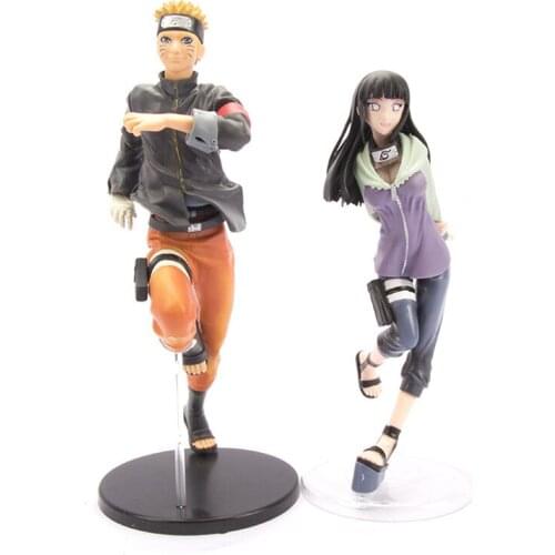 2Pcs/Set Anime Model 23CM Figurine Hyuga Hinata Shippuden Marching Statue PVC Colllectible Models Desk Room Props For Boys