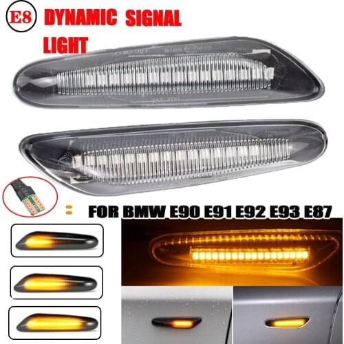 2Pcs Dynamic LED Side Marker Light Signal Blinker For BMW E90 E91 E92 E93 E60 E87 E82 E46