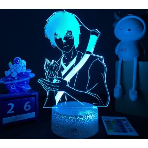 Anime Avatar The Last Airbender 3D LED Lamp Aang Zuko Iroh Toph Beifong Suki Figure Nightlight for Kids Child Bedroom Decor