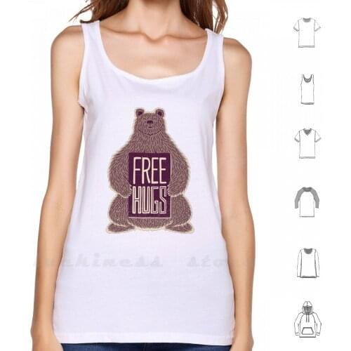 Free Hugs Bear Tank Tops Vest 100% Cotton Free Hugs Hugs Bears Cute Animals Love Valentines Cool Quotes Tobias Fonseca Tobe