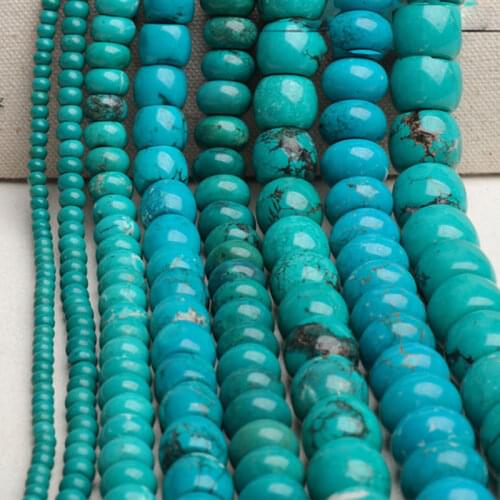 Natural Blue Turquoises Rondelle Spacer Accessorries Beads For Jewelry Making Strand 15 inch DIY Jewelry Bead For Women Gifts
