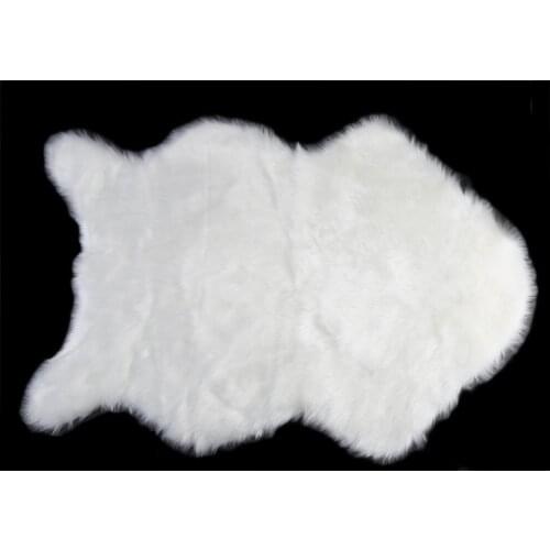 Super Soft Faux Sheepskin Chair Cover Warm Hairy Carpet Seat Pad Plain Skin Fur Plain Fluffy Area Rugs Washable Bedroom Mat