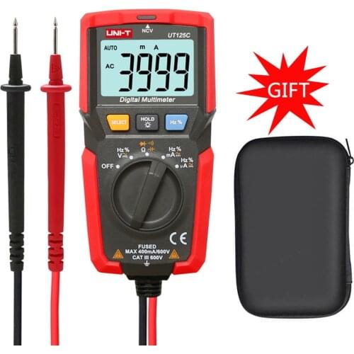 UNI-T UT125C mini digital multimeter capacitance resistance frequency tester overload protection with buzzer detection tool NCV