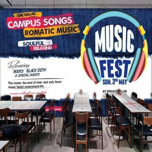 Dropshipping Colomac 3d Custom Mural for Walls Music Denim Headset Wallpaper Restaurant Wallpaper for Kids Room Papel De Parede