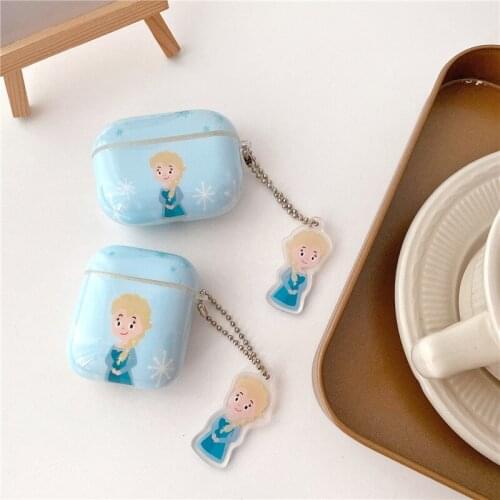 Elsa Anna ice and snow princess airpods pro protective cover cartoon apple 1/2 generation headset cover elk soft case