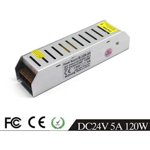 Power Supply DC 24V 5A 120W Led Driver Power Adapter Switching 110V 220V To 24V Lighting Transformers for LED Strip Light Lamp
