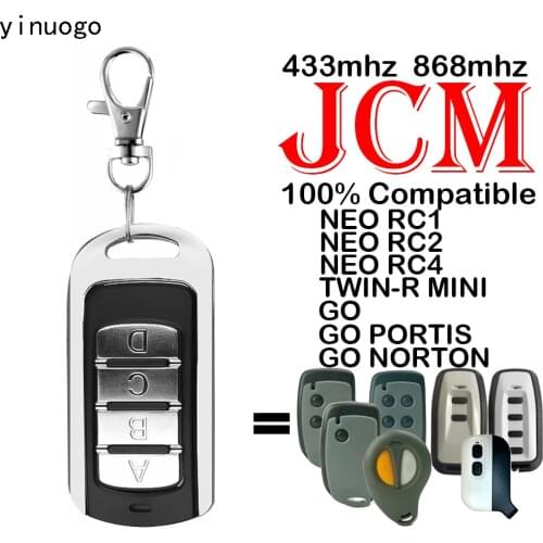 JCM NEO RC1,RC2,RC4,TWIN-R MINI 433mhz Garage Door Remote Control JCM TECH GO,GO PORTIS,GO NORTON 868mhz Gate Remote Control