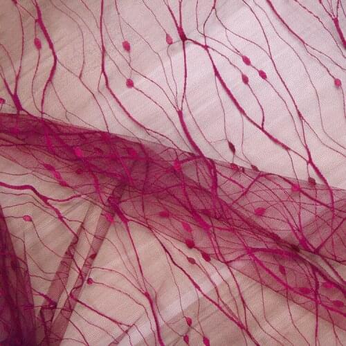 Quality nylon encrypted lightning mesh lace fabric Hollow stitching lace mesh fabric