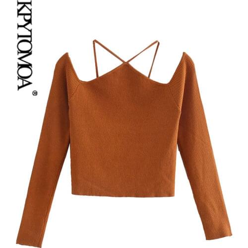 Женские пуловеры с открытыми плечами KPYTOMOA China At AliExpress