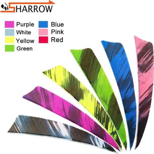 50/100pcs 4inch Arrow Feather Right Wing Shield-shape Vanes Turkey Fletches Hunting Handmade DIY Shooting Archery Accessories