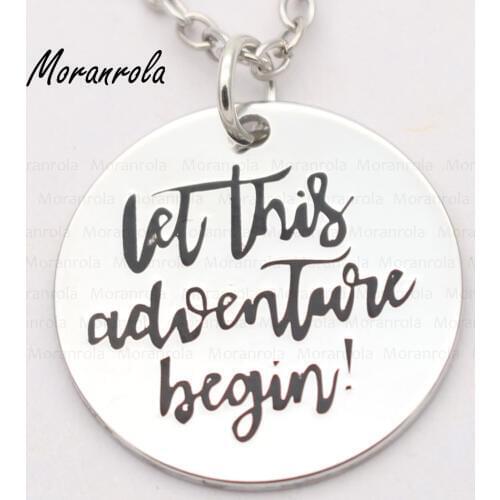 New arried" Let The Adventure Begin"Copper necklace Keychain,charm Adventure Begins necklace Adventure jewelry graduation gift