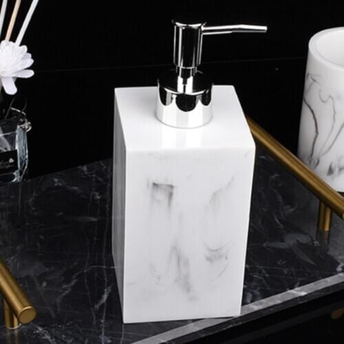 WSHYUFEI Resin Imitation Marble Bathroom Accessory Set Mouthwash Cup Soap Toothbrush Holder Shampoo Bottle Household Wash Set