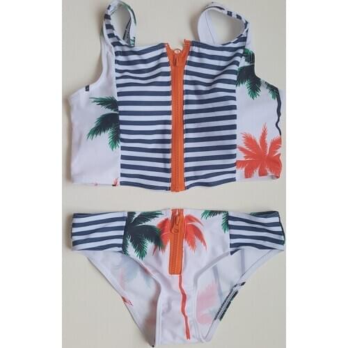 New Hot Sales Sexy Zipper Two-Piece Set Low Waist Women Swimwear Female Swimsuit High Neck Bikini DK31