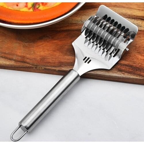 New Arrival!!! Noodle Slicer Corrosion Resistant Sharp Round Wheel Stainless Steel Manual Spaghetti Cutter for Kitchen