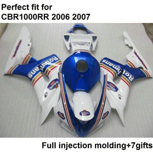 High quality ABS fairings for Honda CBR1000RR 06 07 blue white fairing kit CBR 1000RR 2006 2007 +7 gifts MQ26