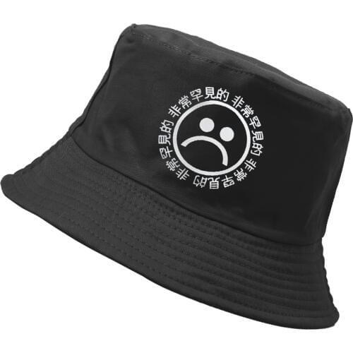 Crying face Bucket Hat Sad face Brand Summer Hat Women Men Panama Flat Caps Sun embroidery Visor Fishing Fisherman Bob Hat
