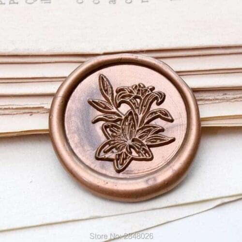 Lily Seal Stamp,Botanical seal stamp,party Wax Seal Stamp Kit,wedding invitation seals,gift packing seal,flower stamp