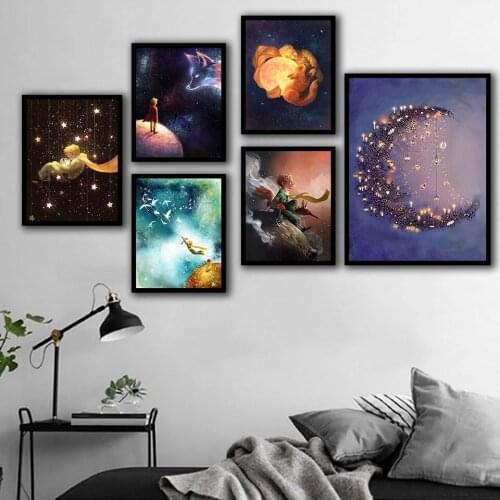 Little Prince Movie Poster Abstract Wall Art Canvas Painting Pictures Decoration For Living Kids Room Home Deocration
