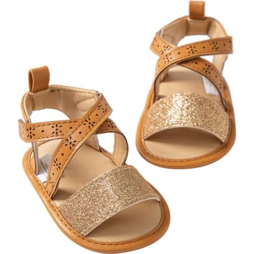 TELOTUNY sandals Baby Girls Fine Flash Sandals Soft Sole Non-Slip Rubber 2021 Summer Flat Walking Shoes Toddler Shoes 0-18M