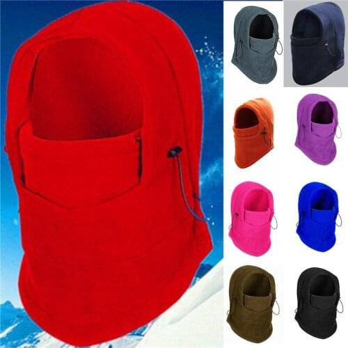 Winter Neck Gaiters Outdoor Caps Riding Motorcycle Cycling Hat Windproof Fleece Hood Face Scarves Solid Color Thick Warm Snow