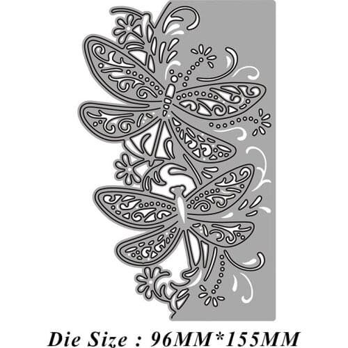 Dragonfly Lace Frame New Metal Cutting Dies for 2021 Scrapbooking Edge No Stamps Stencil Cuts Crafts Decoration Molds Cutter