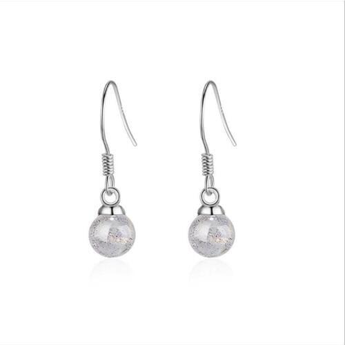 TJP Trendy 925 Sterling Silver Earrings For Women Jewelry Girl Fashion Crystal Balls Female Drop Earrings Lady Party Accessories