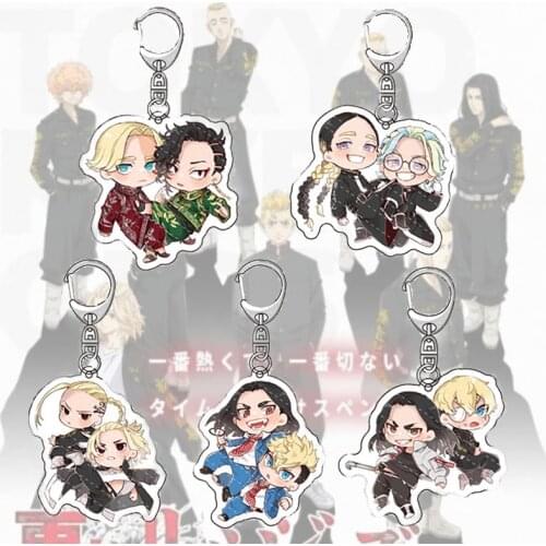 Tokyo Revengers Anime Figure Cosplay Keychain Manjiro Ken Takemichi Hinata Atsushi Chibi Q Version Bag Charm Key Chain Fans Gift