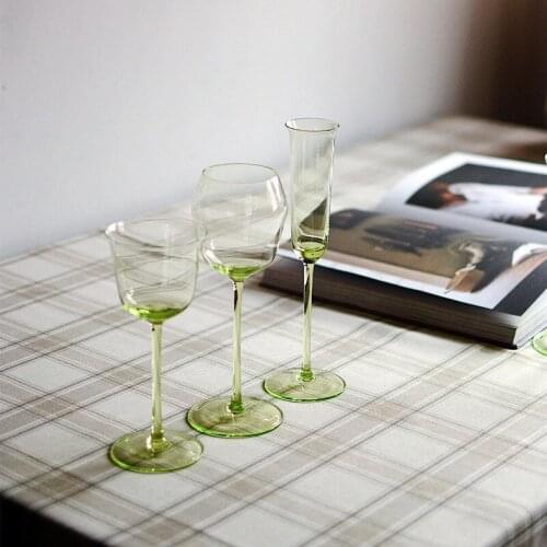 High-end Champagne Glass, Crystal Goblet, Fruit Green Champagne Glass, Exquisite and Exquisite Small Tasting Wine Glass