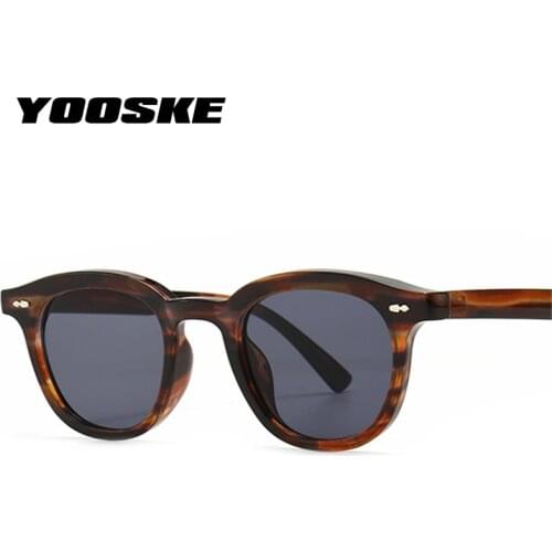 YOOSKE Brand Fashion Vintage Square Sunglasses Women Luxury Designer Small Sun Glasses for Men Leopard Lens Shades Eyewear UV400