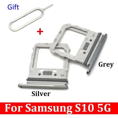 50Pcs/Lot,Sim Card slot tray Holder For Samsung Galaxy S10 5G Repair part With Pin