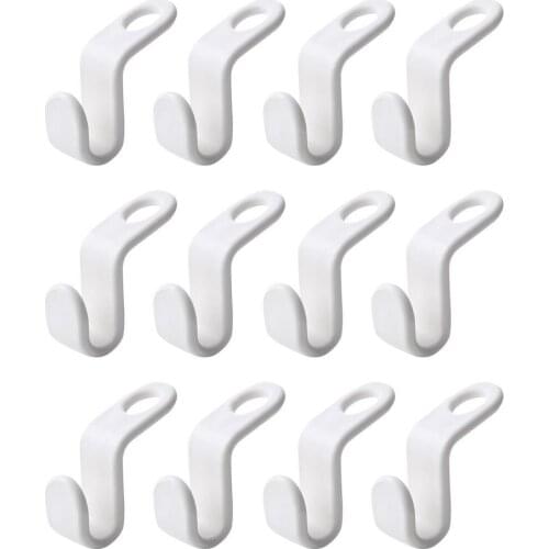 6/12pcs Clothes Hanger Connector Hooks Stackable Hanger Extender Clips Folding Storage Clothes Rack For Closet Organizer