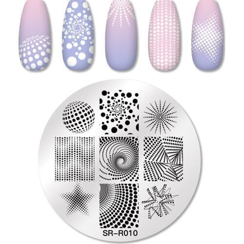 Dot Magic Nail Stamping Plates Striped Line Geometric Plate Round Templates Nail Stamping Plates Nail Plate Stencil Accessories