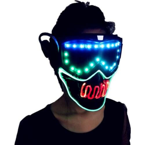 Mask Halloween Party Masque Masquerade Masks Neon Maske Light Glow In The Dark Mascara Horror Maska Glowing Masker Purge
