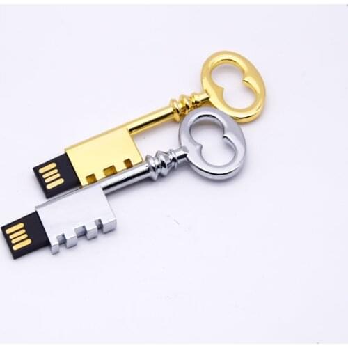 Mini Tiny Metal Key USB Flash Drive 2.0 Pen Drive Pendrive U Disk Flashdrive 4GB 8GB 16GB 32GB Custom Logo for Creative Gifts