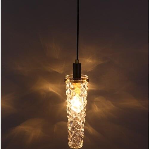 Novel Art Glass Crystal Chandelier E14 Nordic Light Luxury Cord Pendant Decorative Lamp Bedroom Living Room Restaurant Corridor