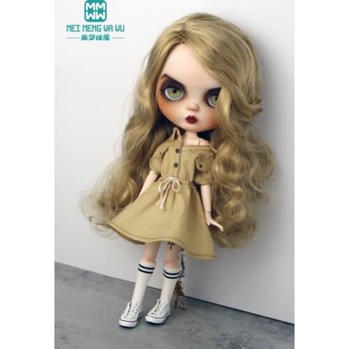 Fits Blyth Azone OB23 OB24 Toys Doll clothes accessories Fashion denim dress blue, khaki, black