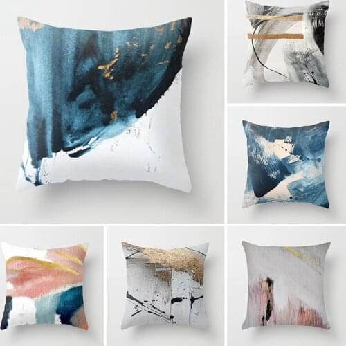 Simplicity Sofa Throw Pillow Covers Watercolor Ink Pillow Case Printed Cushion Cover Oil Painting Pillow Slip for Bedroom Decor