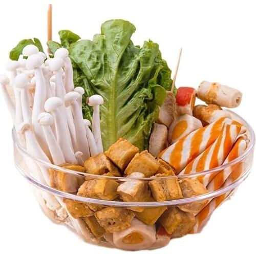 Transparent vegetable and fruit salad bowl plastic round acrylic restaurant tea bowl fall-resistant salad bowl diagonal bowl