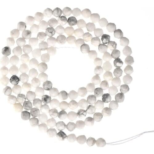 Size For 3-2mm Cutting White Turquoise Stone Grey and White Color Loose Beads 15inch Making Handmade Accessories H541